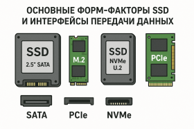 Основные форм-факторы SSD и интерфейсы передачи данных Основные форм-факторы SSD и интерфейсы передачи данных